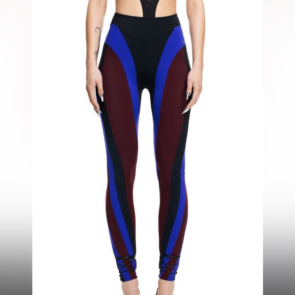 Mugler Spiral-paneled Jersey Leggings - Picture 2 of 5